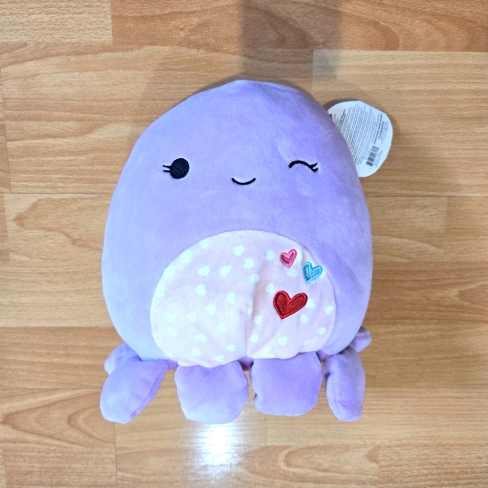 BNWT Violet Valentine's Heart Pastel purple octopus squishmallow